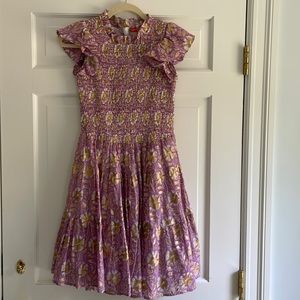 Oliphant Smocked Flirty Short Dress XS